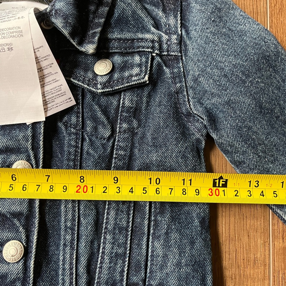 NWT Levi's Toddler Boys Girls Blue Denim Jacket 3T Classic Black Leather Label - Picture 6 of 6